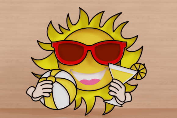 3D SVG Design Asset 'Summer Sun Layered' – A Designer's Perspective