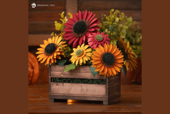 Autumn Blossom Crate SVG: A Rustic Embroidery Design for Seasonal Projects