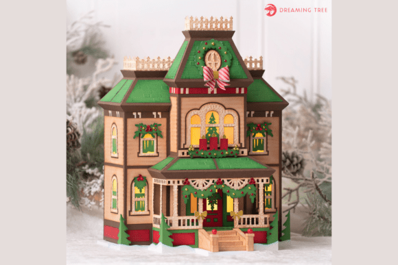 Bates House Christmas Elements SVG – Festive 3D Design for Crafters