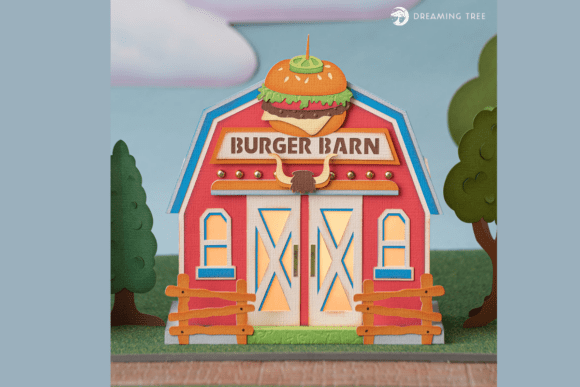 Burger Barn SVG: A Playful 3D Design for Creative Sellers