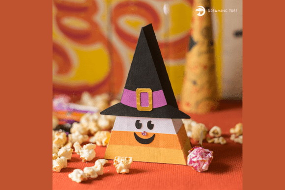 Candy Corn Witch 3D SVG: A Halloween Graphic Design Asset for Content Creators