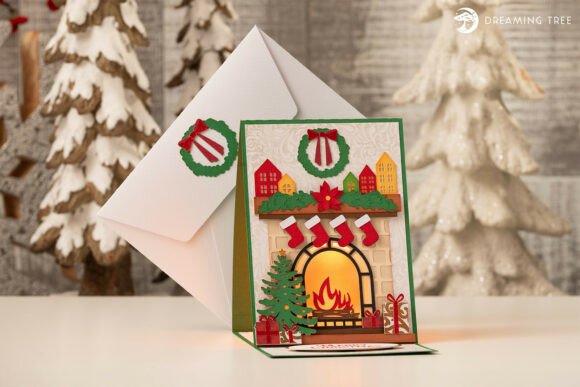 Fireside Greetings Card 3D SVG – A Christmas Graphic Design Asset Review