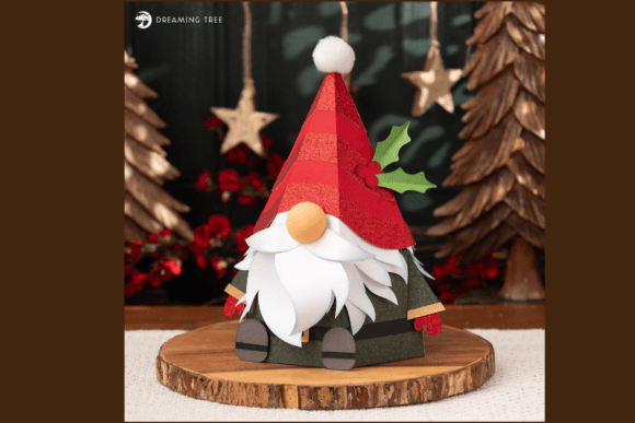 Gnome Gift Box SVG: A 3D Christmas Design for Memorable Branding