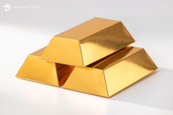 Gold Bar Favor Box SVG: A 3D Design Asset for Life Events And Celebrations