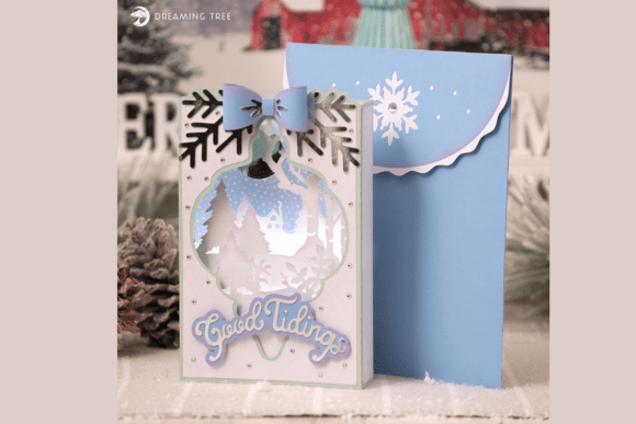 Good Tidings Paperscape Card SVG: A 3D Greeting Card Design for Modern Branding