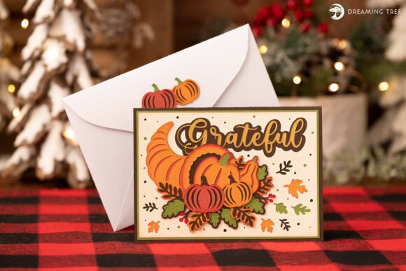 Heartfelt Harvest Card 3D SVG for Thanksgiving Designs