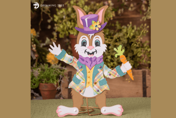 Jointed Mr. Easter Bunny 3D SVG: A Festive Spring Graphic Design Asset