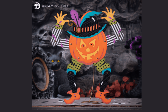 Jolly Jointed Pumpkin Head 3D SVG for Halloween Creations