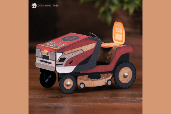 Lawn Mower Box Card SVG: A 3D Design Asset for Bold Visual Statements