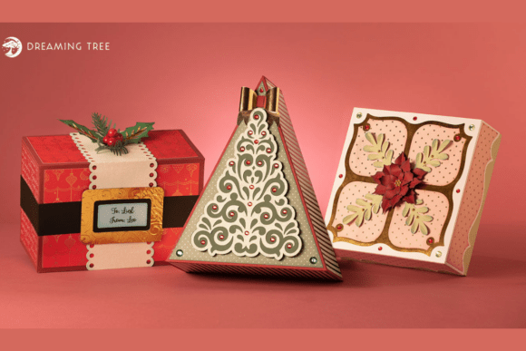 Nifty Gifty Boxes SVG Bundle: Festive 3D Design for Holiday Content