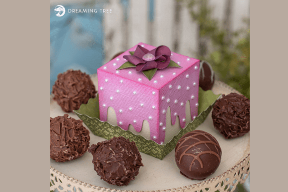 Petit Four Treat Box SVG: A 3D Design Asset for Sweet Editorial Appeal
