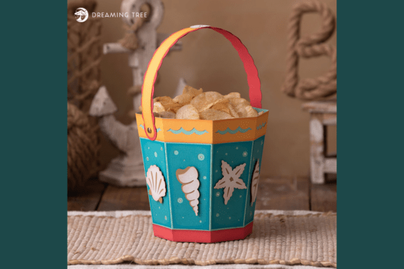 Sand Pail Treat Bucket SVG: A 3D Design Asset for Summer Centerpieces