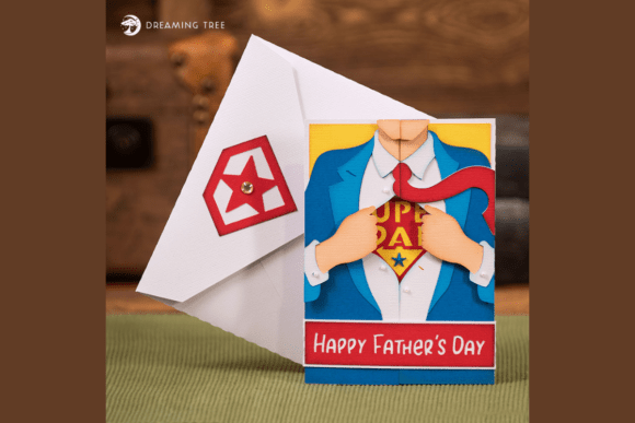 Super Dad Card SVG: A 3D Greeting Card Asset for Creative Branding