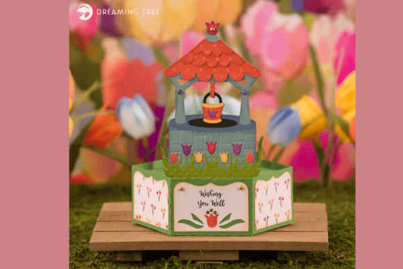 Wishing Well Pop Up Card SVG Review for Real Embroidery Projects